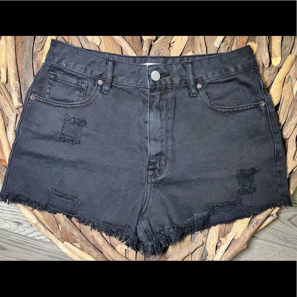 PacSun Women’s High-Rise Festival Ripped Denim Shorts